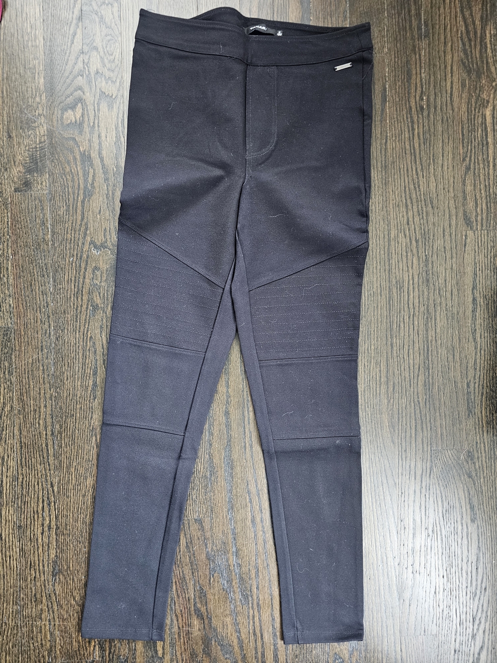 Black Moto-Style Stretch Legging Pants Tahari